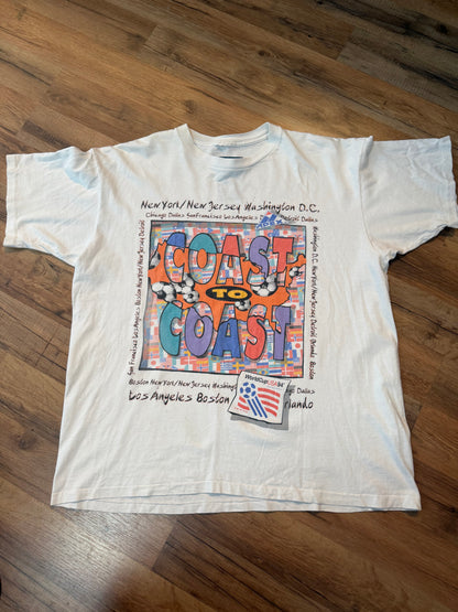 APEX ONE Coast to Coast Reverse USA 1994 FIFA World Cup Soccer Tshirt, Size XL