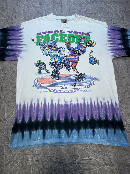 Grateful Dead Steal Your Faceoff Tie Dye Hockey T Shirt Vintage 1994 Mens XL