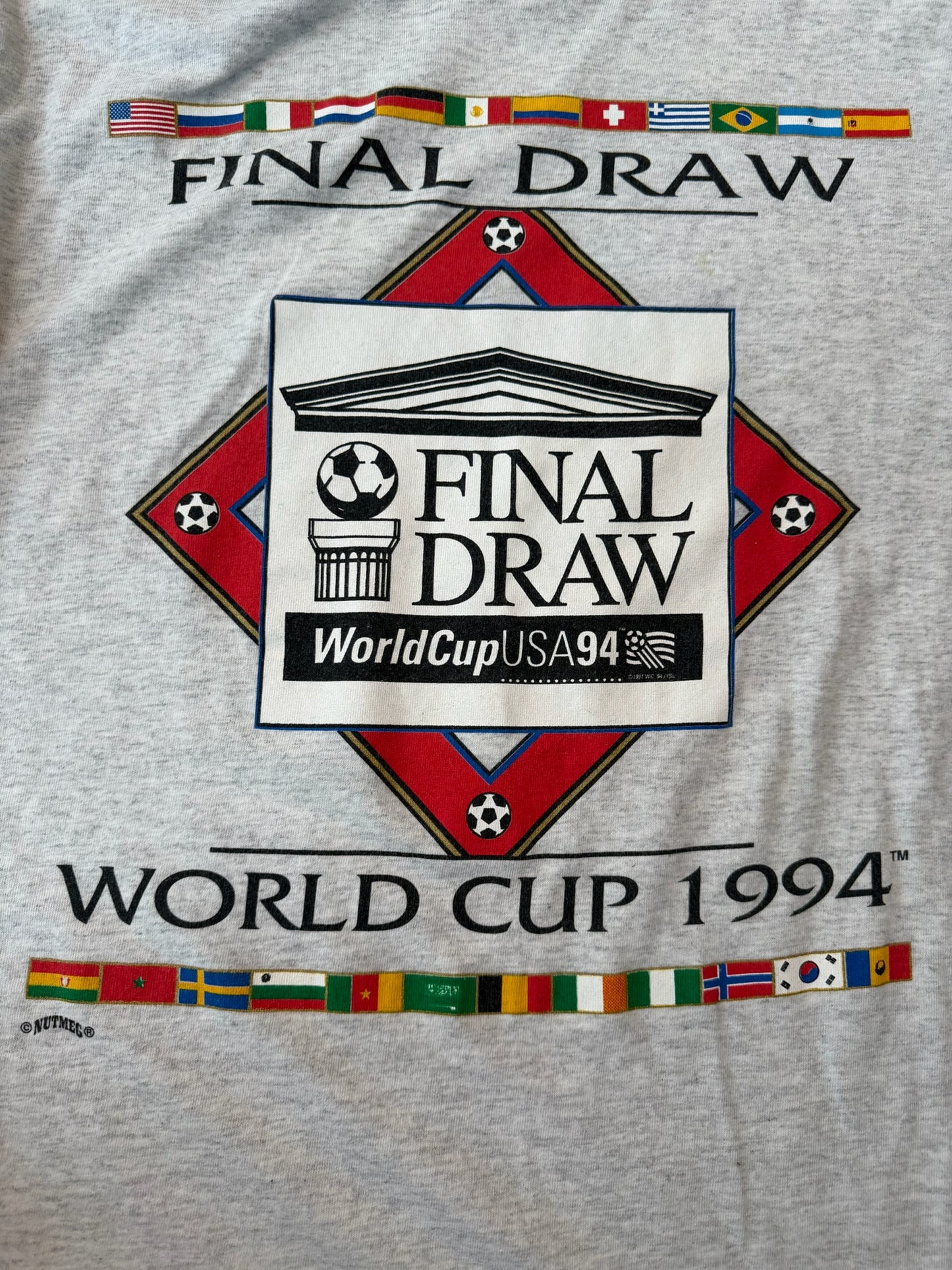 Final Draw 1994 FIFA World Cup Soccer Nutmeg Tshirt, Size XL