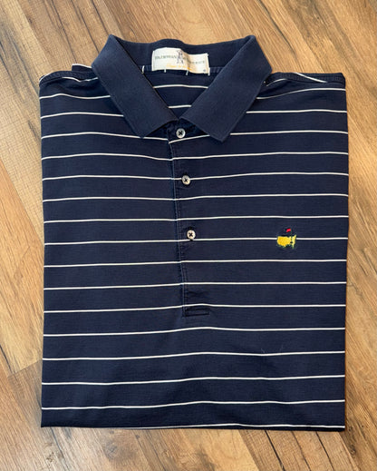 Vintage Masters Collection Golf Tournament Navy Polo with White Stripes XL