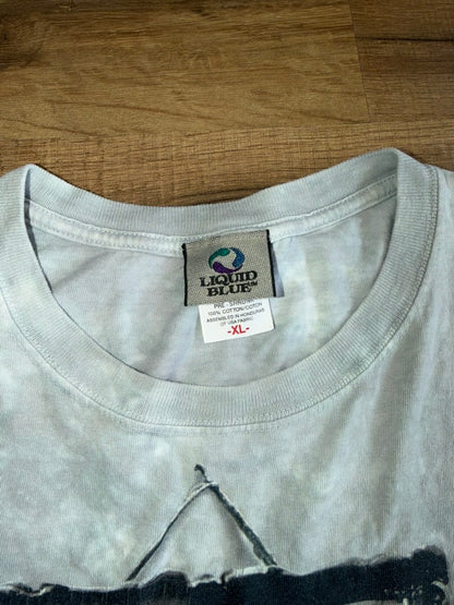 Led Zepplin IV Liquid Blue Tie Dye Man with Sticks XL Grey