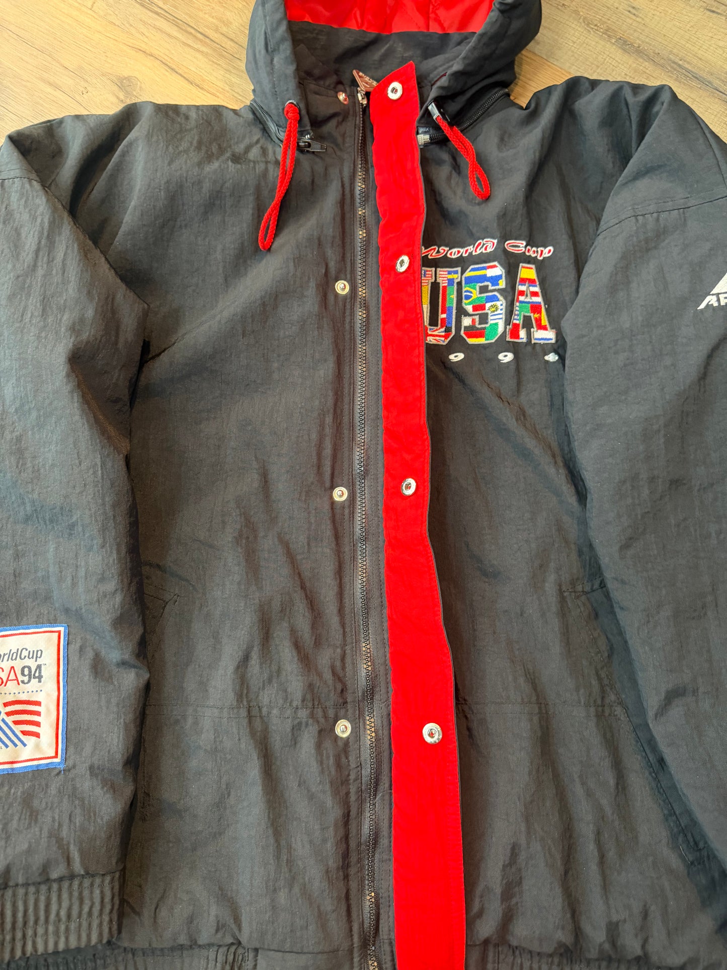 Apex One FIFA World Cup 1994 Soccer Puffer Jacket, Size Large