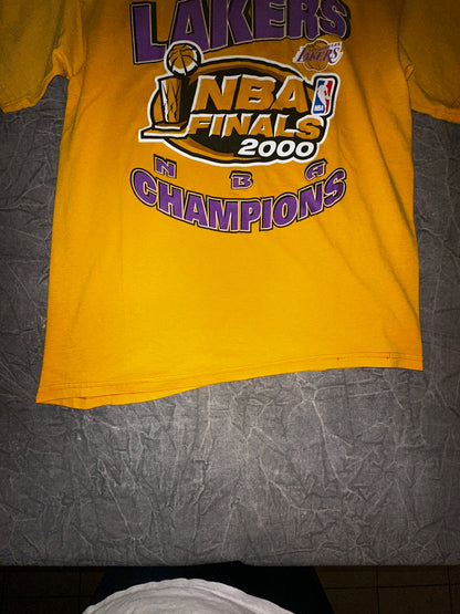 Vintage 2000 NBA Finals LA Lakers Champions Size Large Tultex Shaq Kobe NBA Basketball