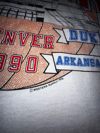 Vintage Final Four Denver Co, 1990 Duke UNLV GA. Tech Arkansas Shirt NCAA Basketball University College