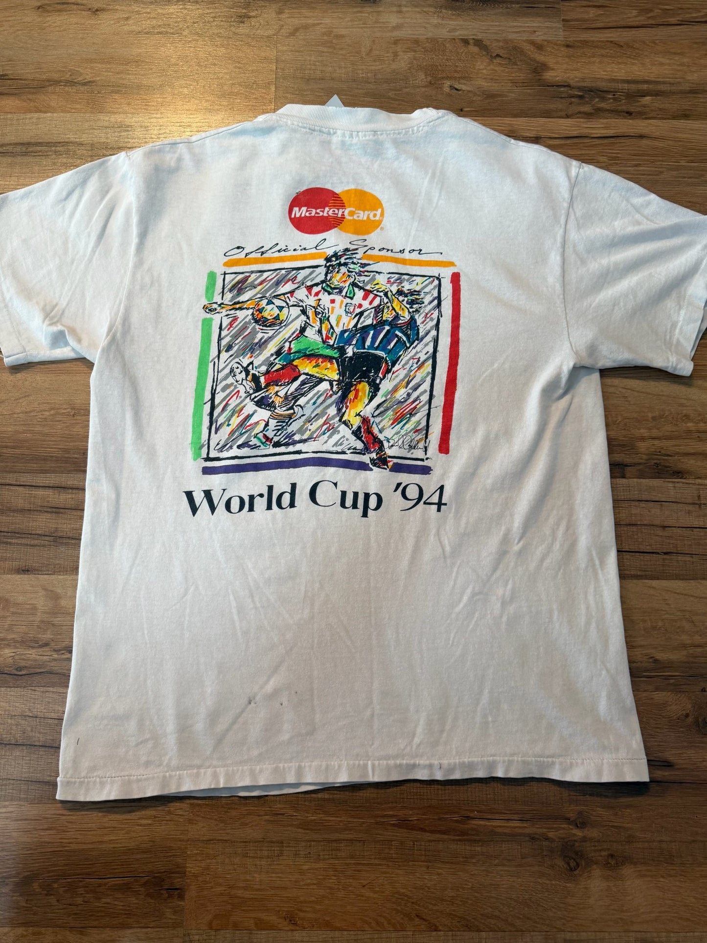 VTG MasterCard Sponsor 1994 FIFA World Cup Soccer Tshirt, Size M