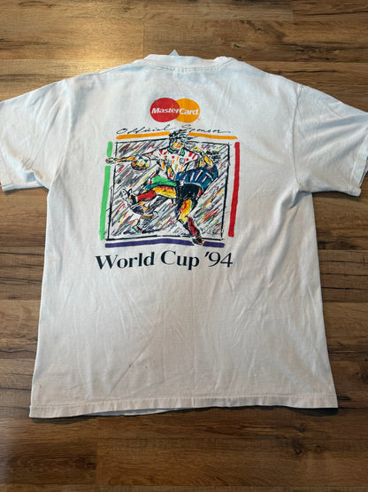 VTG MasterCard Sponsor 1994 FIFA World Cup Soccer Tshirt, Size M