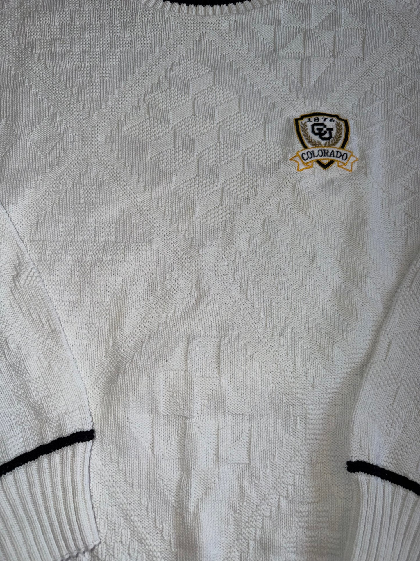 University of Colorado Buffaloes Knit Sweater Nutmeg Athletic White Medium