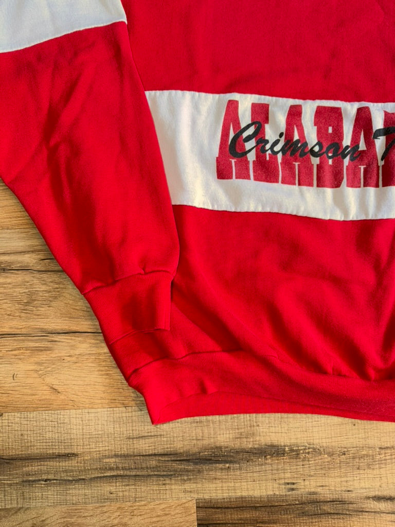 University of Alabama Crimson Tide Stripe Crewneck Sweater XL Red White