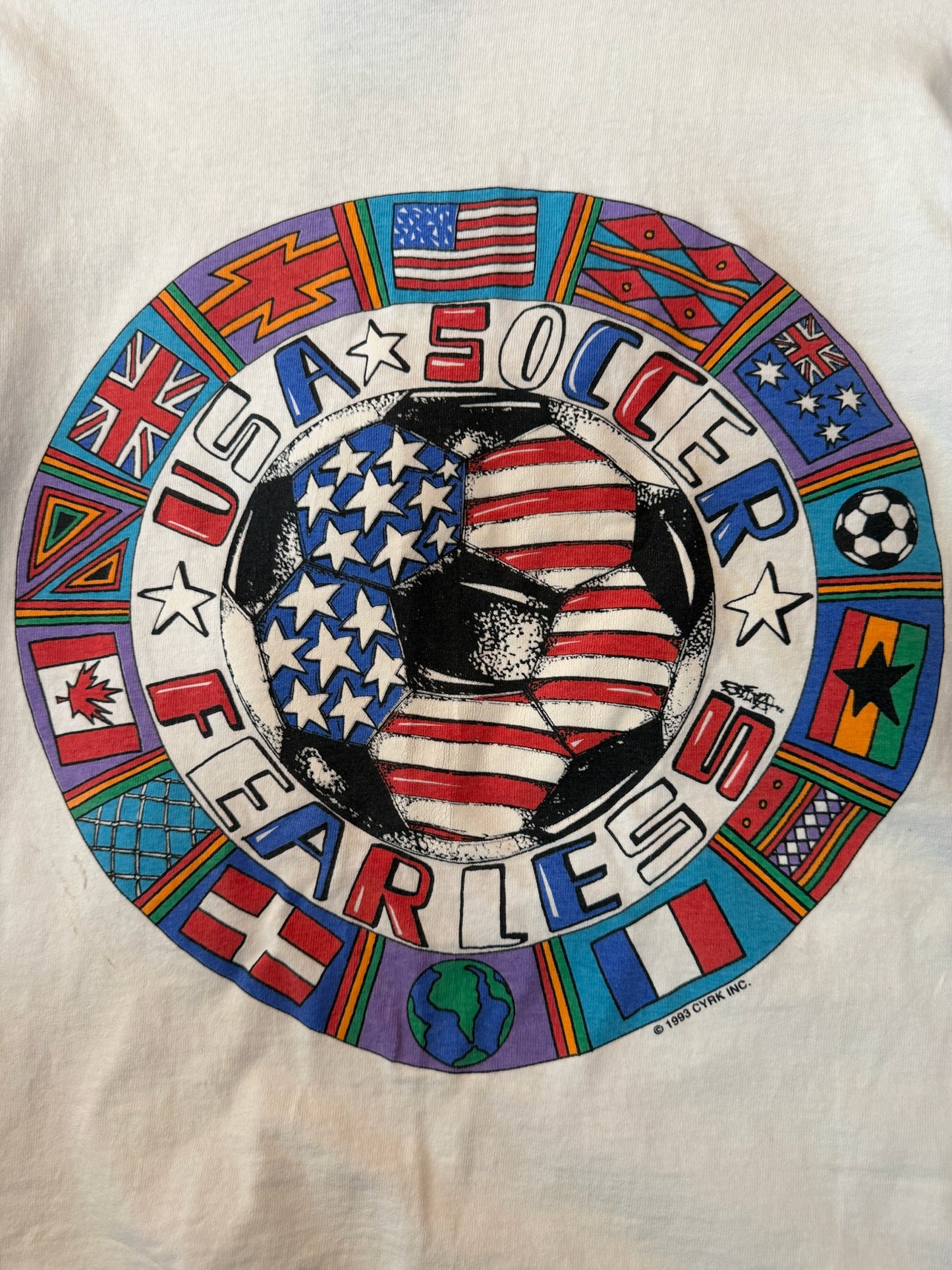 1993 Fearless USA Soccer Tshirt, Size Adult Extra Small