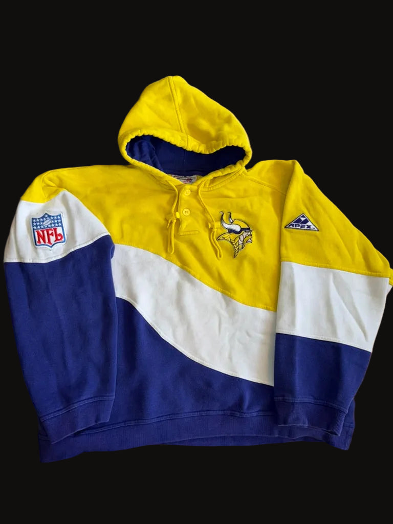Minnesota Vikings Apex One Sports Wave Hoodie 1/4 Button Team NFL Football XL