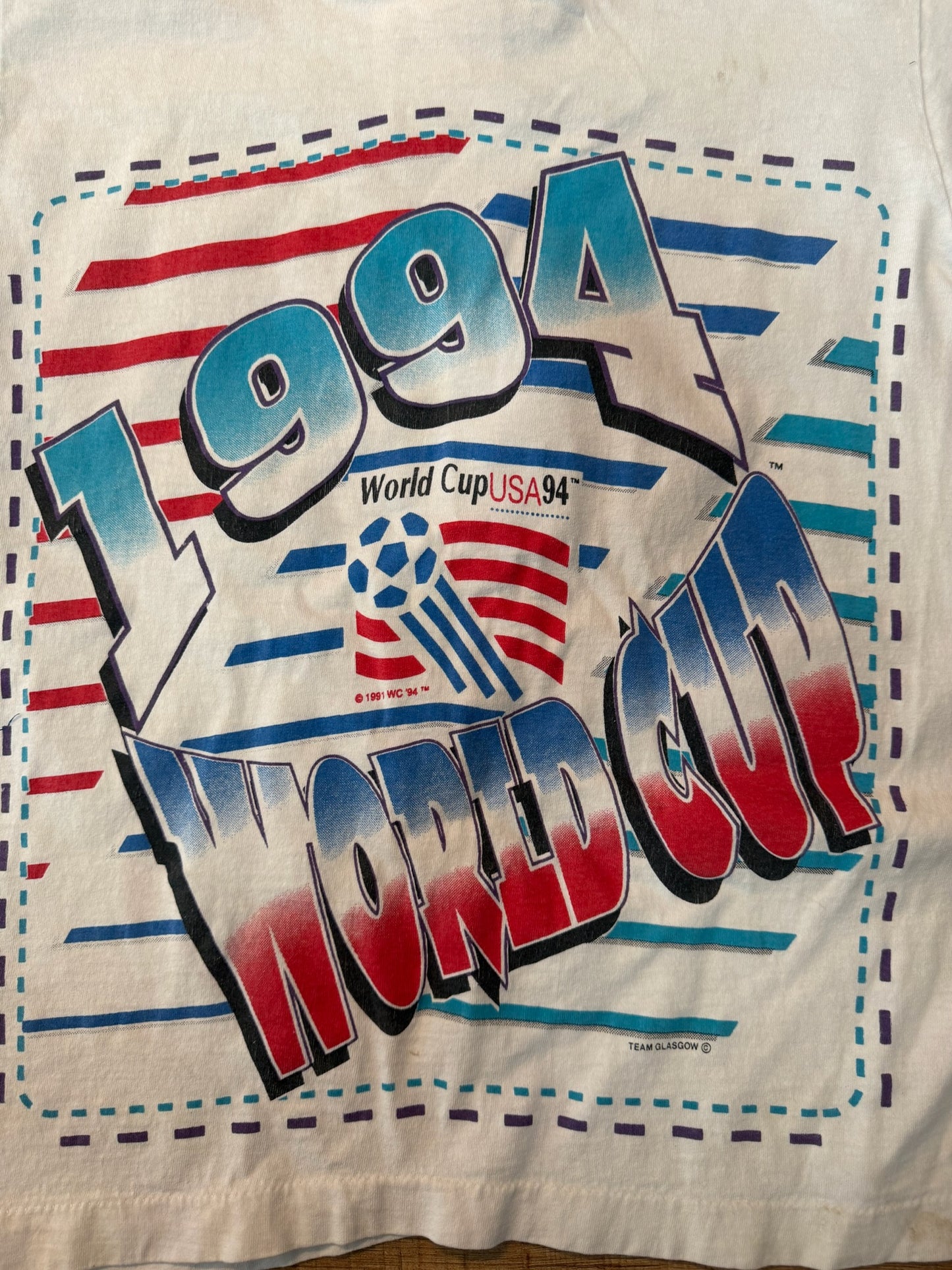 VTG 1994 FIFA World Cup Soccer Tshirt, Size Extra Small