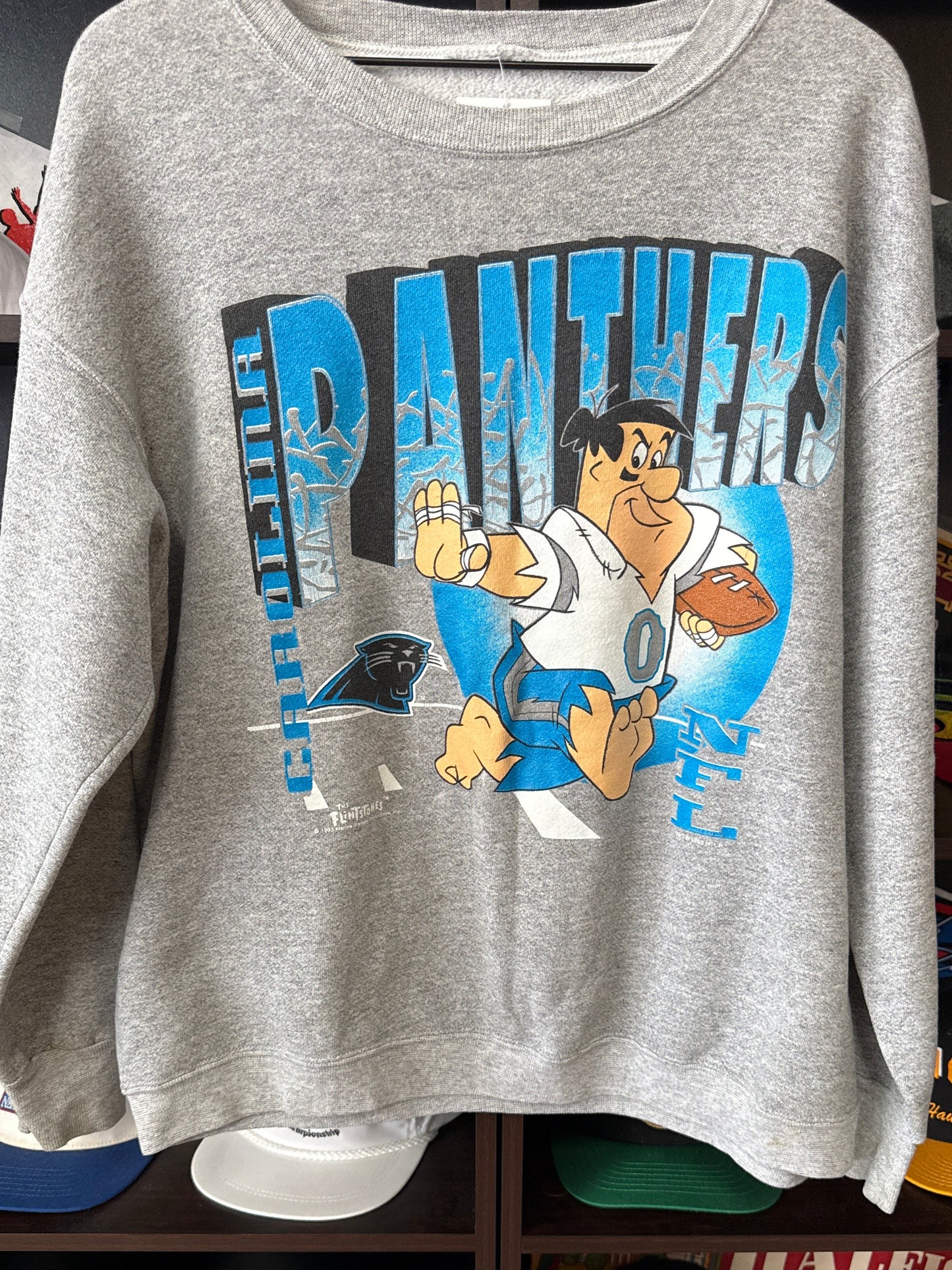 1998 Carolina Panthers Flinstones Crewneck, Size L