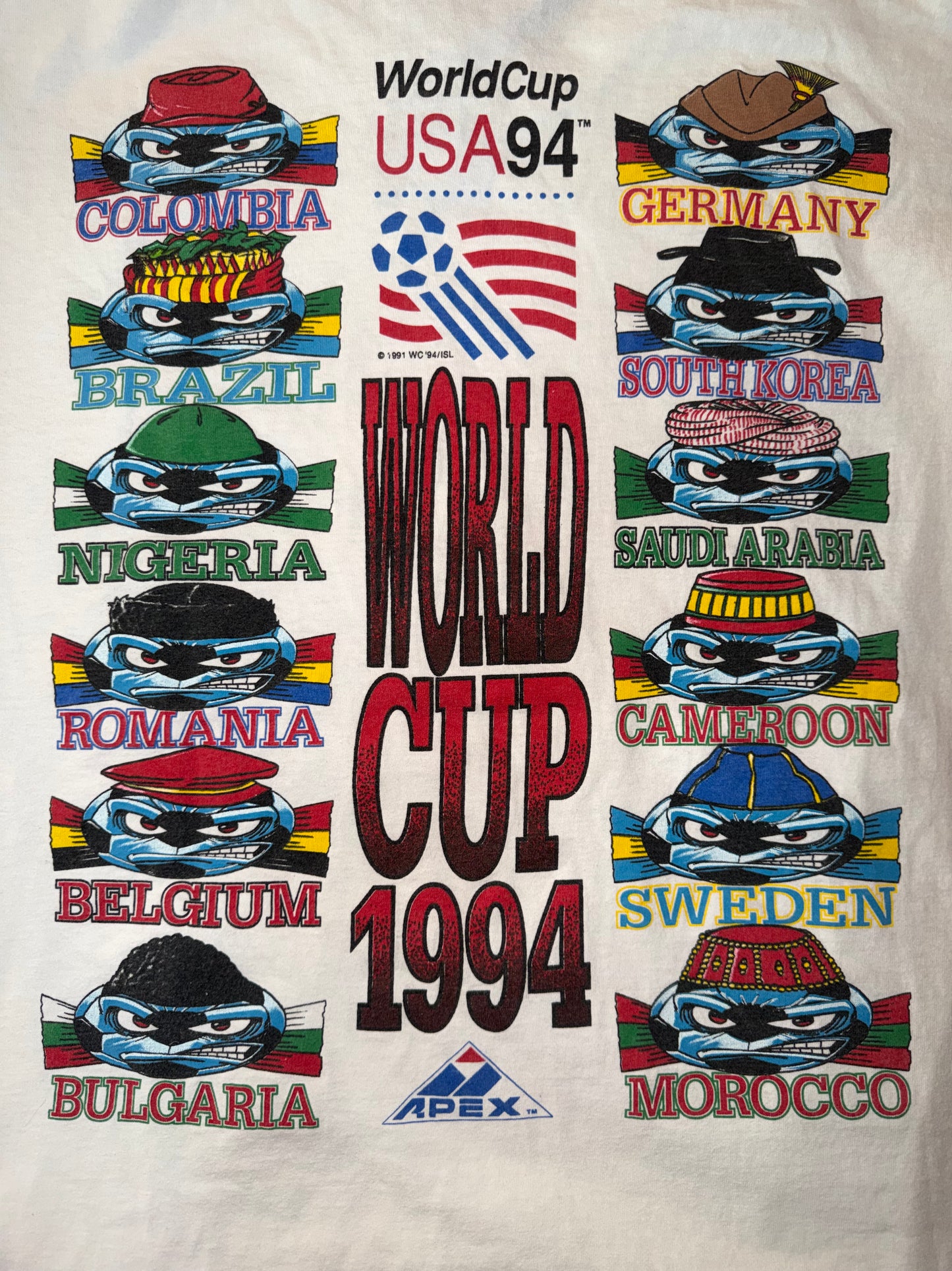 Apex One Countries 1994 FIFA World Cup Soccer AOP Tshirt, Size L