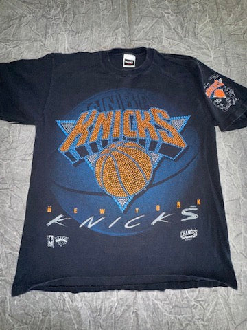 Vintage New York Knicks NBA Basketball Tultex 90s MSG NYC Black SIze XL