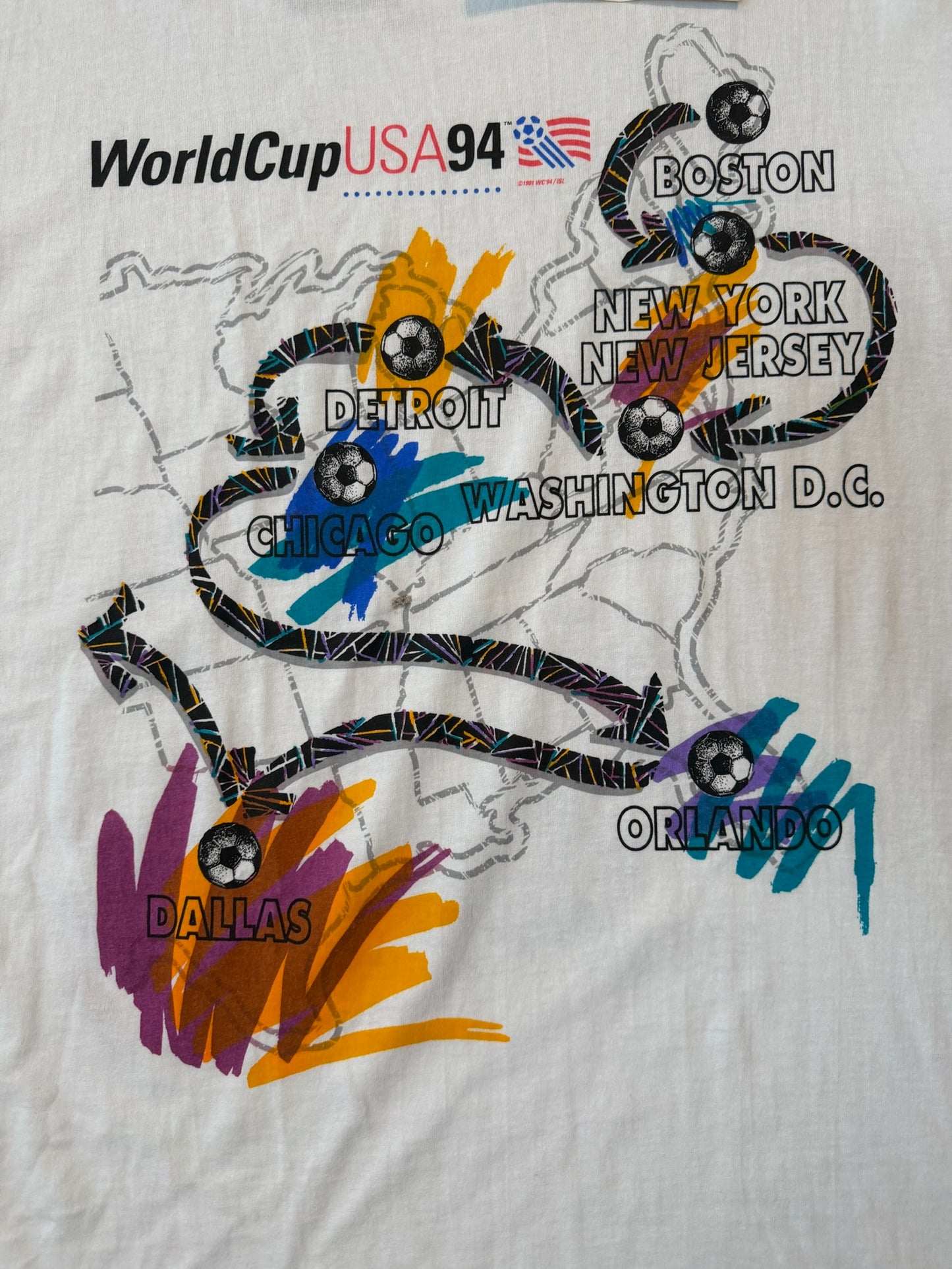 VTG APEX ONE USA 1994 FIFA World Cup Soccer Tshirt, Size Large