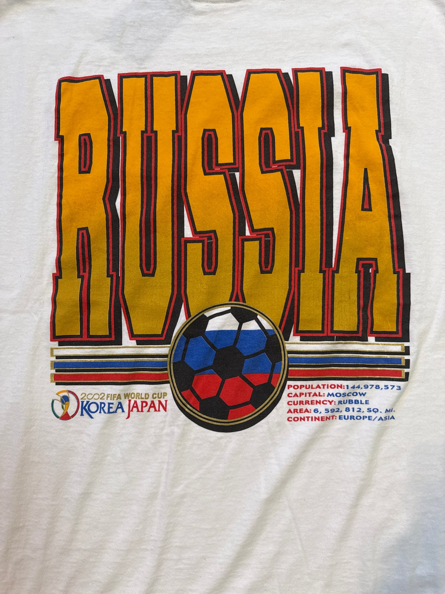 Russia 2002 Korea FIFA World Cup Tshirt, Size XL