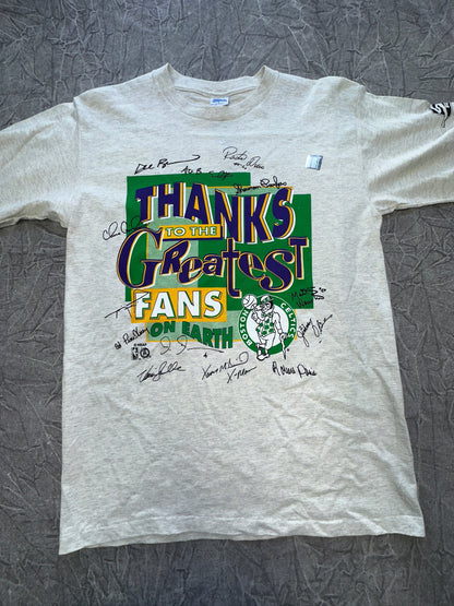 Vintage Boston Celtics Thanks To The Greatest Fans On Earth Salem Sportswear Shirt Larage