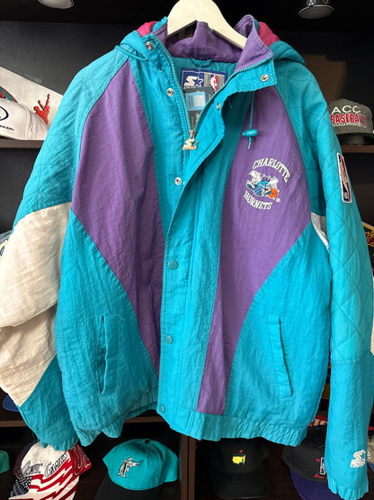 90s Charlotte Hornets Puffer Starter Jacket, Size XL