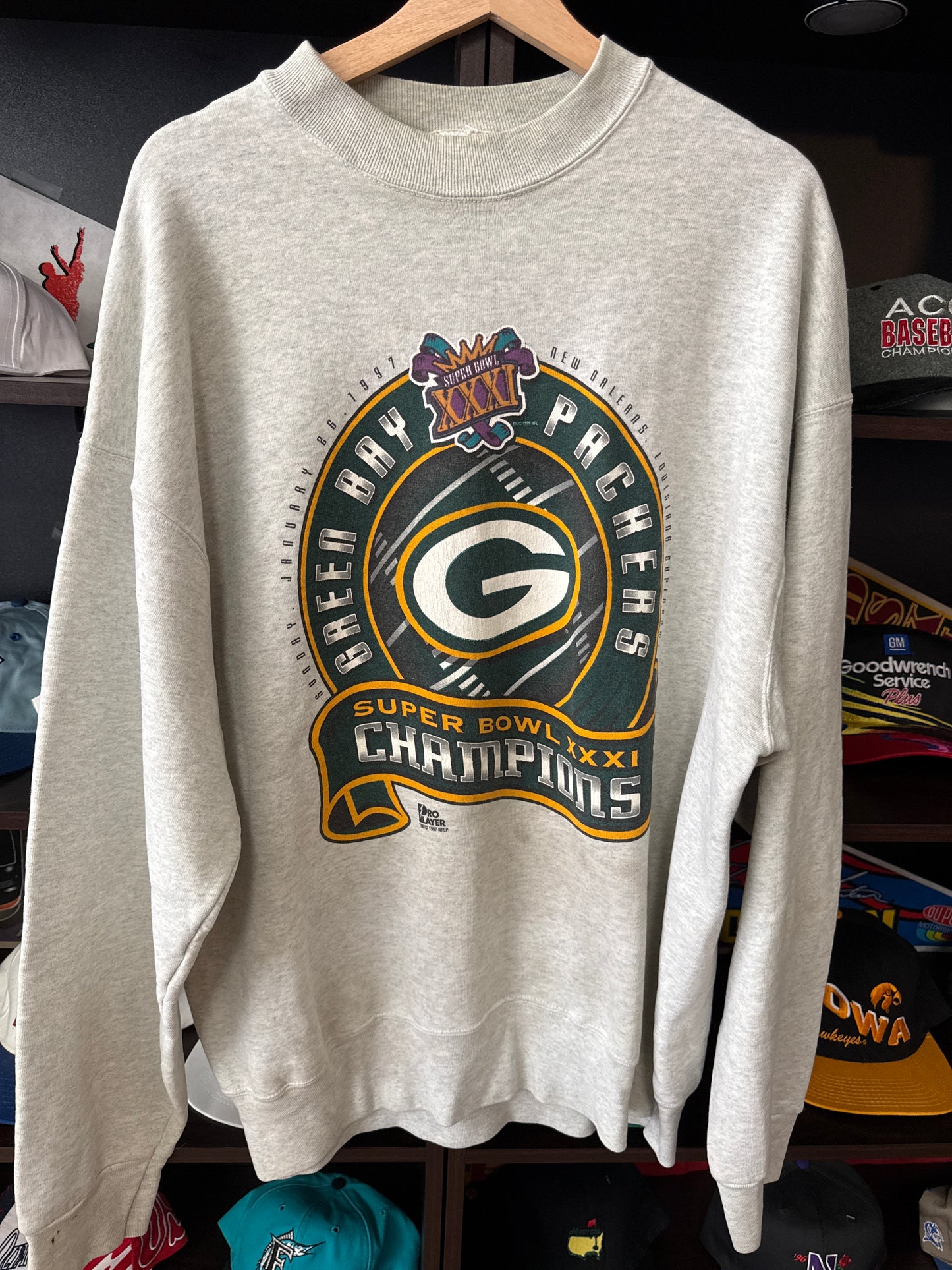 1997 Green Bay Packers Super Bowl Pro Player Crewneck, Size XXL