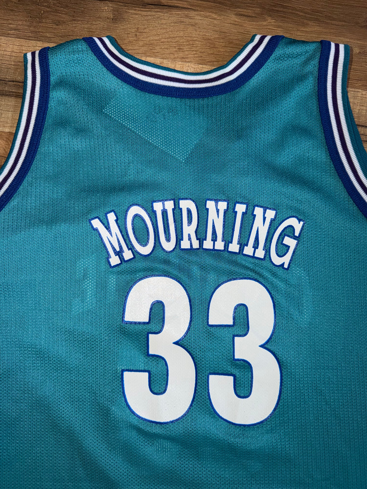 Champion Charlotte Hornets Alonzo Mourning #33 Teal Jersey