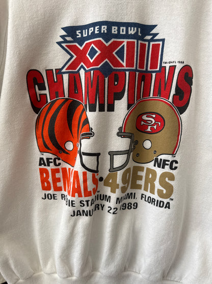 1989 Bengals v 49ers Super Bowl Crewneck, Size L