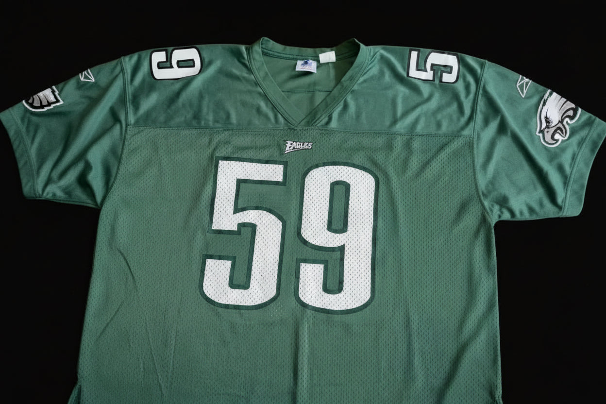 1995 Starter Philadelphia Eagles Mike Mamula #59 Dark Kelly Green Mesh NFL Football Jersey XXL \