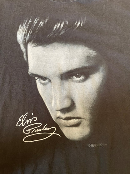 2001 Elvis Presley Black T-Shirt Size Large