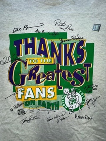 Vintage Boston Celtics Thanks To The Greatest Fans On Earth Salem Sportswear Shirt Larage