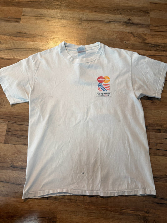 VTG MasterCard Sponsor 1994 FIFA World Cup Soccer Tshirt, Size M