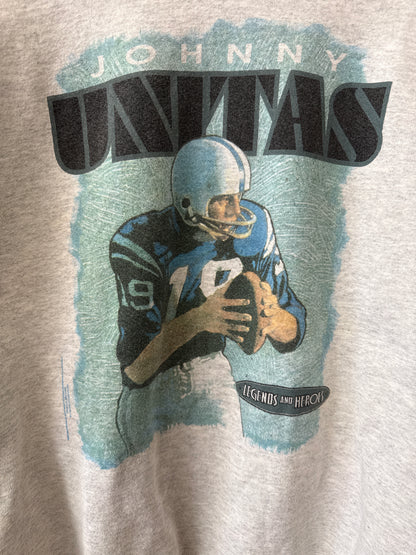 90s Johnny Unitas Baltimore Colts Legends and Heroes Crewneck, Size L