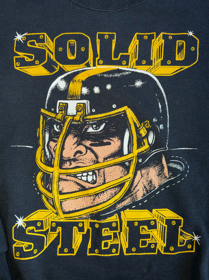 Pittsburgh Steelers Solid Steel Crewneck Sweater XL Black