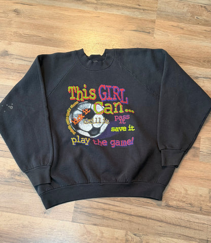 Vintage This Girl Can Play The Game Sweater, Size M