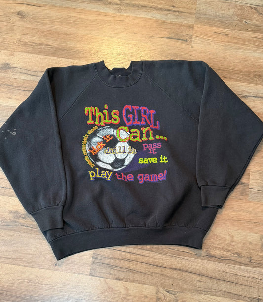 Vintage This Girl Can Play The Game Sweater, Size M