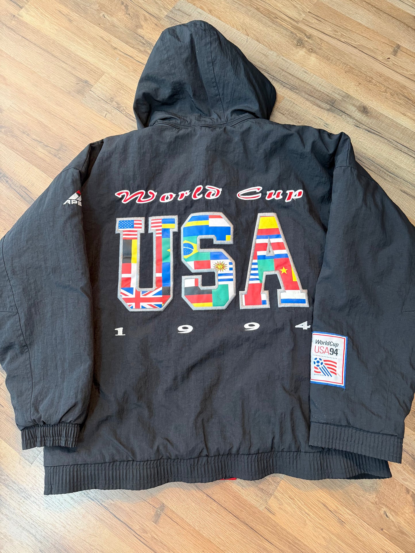 Apex One FIFA World Cup 1994 Soccer Puffer Jacket, Size Large