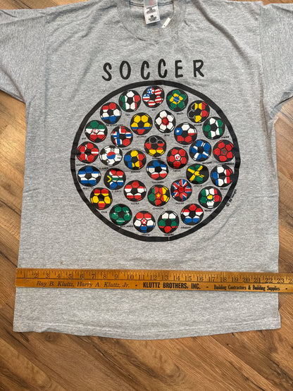 1990 Soccer Countries Art Tshirt, Size XL
