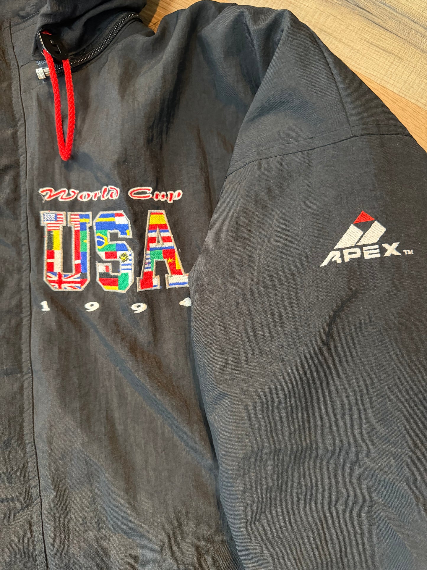 Apex One FIFA World Cup 1994 Soccer Puffer Jacket, Size Large