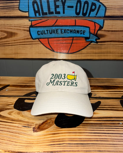 Vintage 2003 Masters Strapback American Needle Beige
