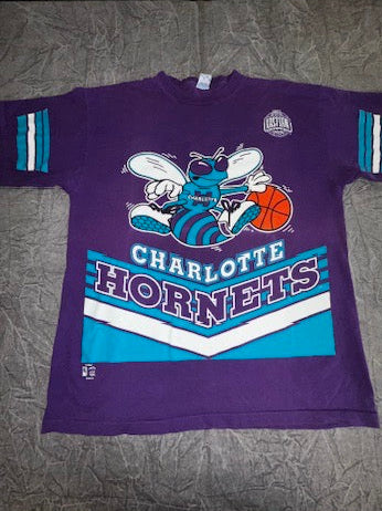 Vintage Charlotte Hornets Salem Sportswear Size 2XL Purple Teal North Carolina NBA Basketball