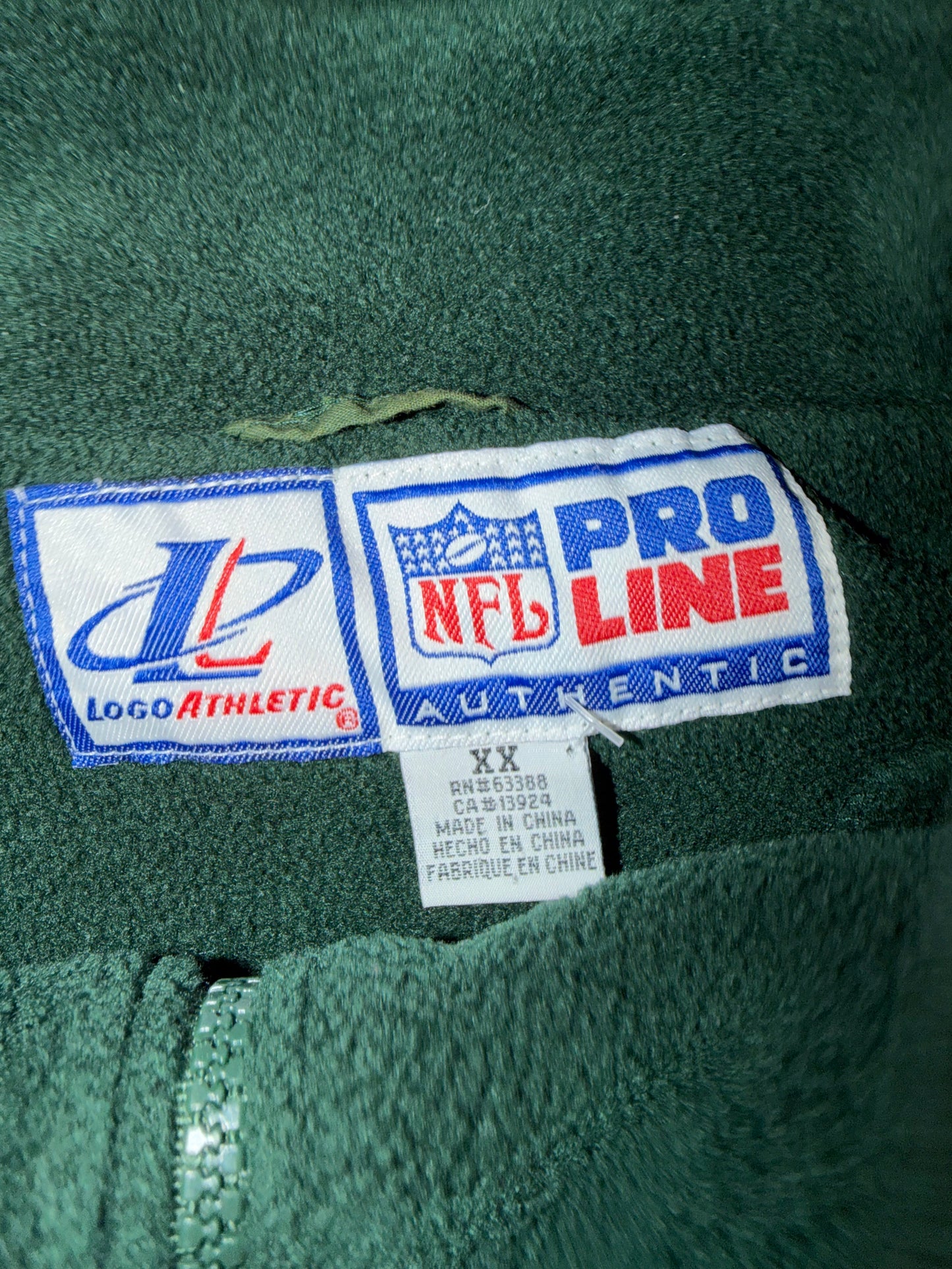 New York Jets Fleece 1/4 Quarter Zip Fleece Logo Athletic NFL Pro Line XXL Green