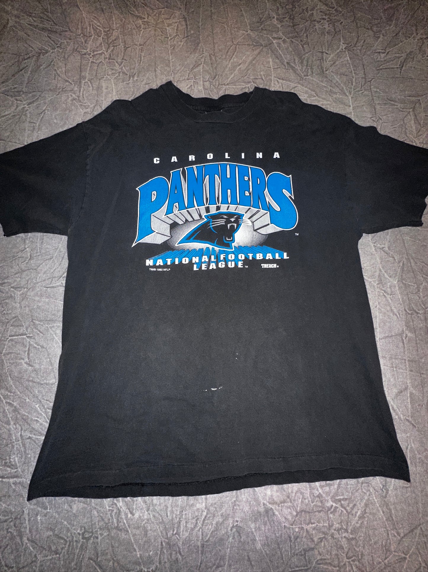 Vintage 1993 Carolina Panthers NFL Football Size XL Black Charlotte NC Hanes