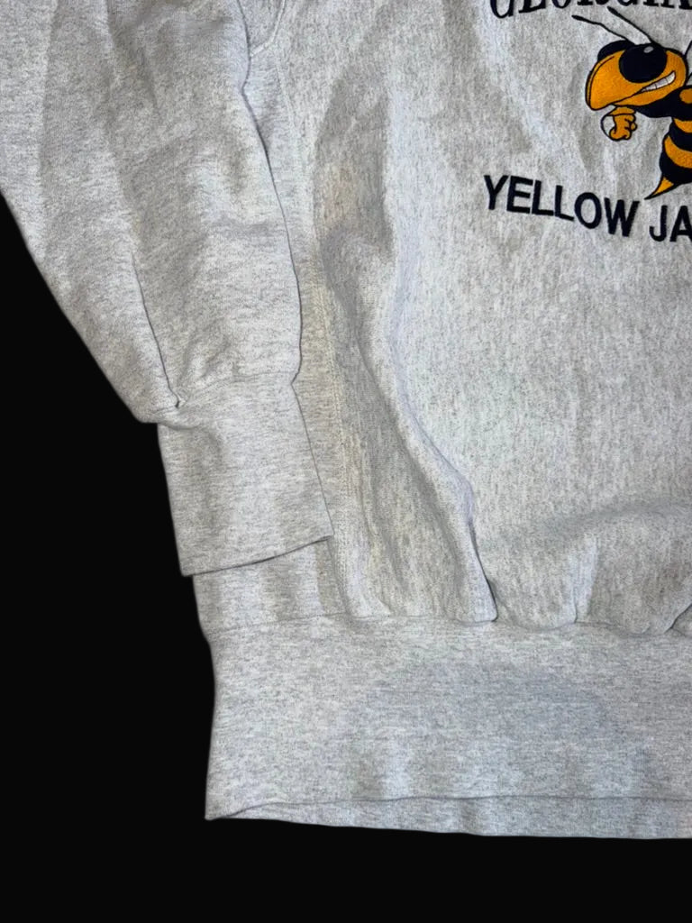 Georgia Tech Yellow Jackets Lee Cross Grain Crewneck Sweater XL Grey