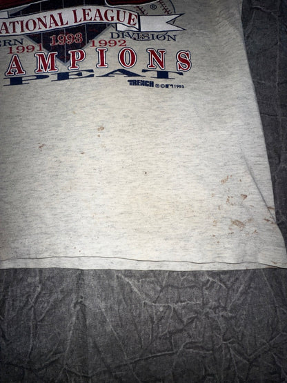 Vintage 1993 Atlanta Braves National League Champions 3-Peat Size Large Trench MLBBaseball