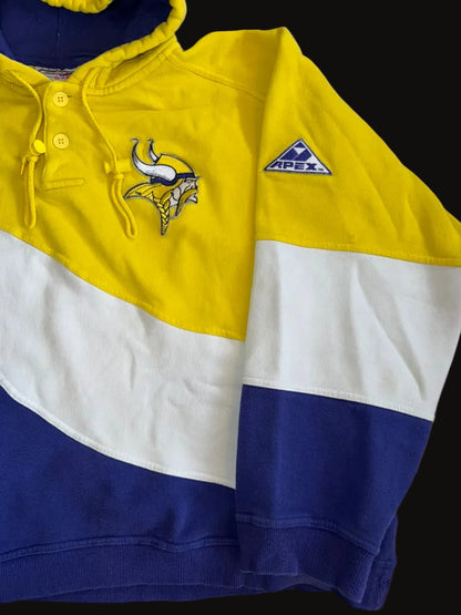 Minnesota Vikings Apex One Sports Wave Hoodie 1/4 Button Team NFL Football XL