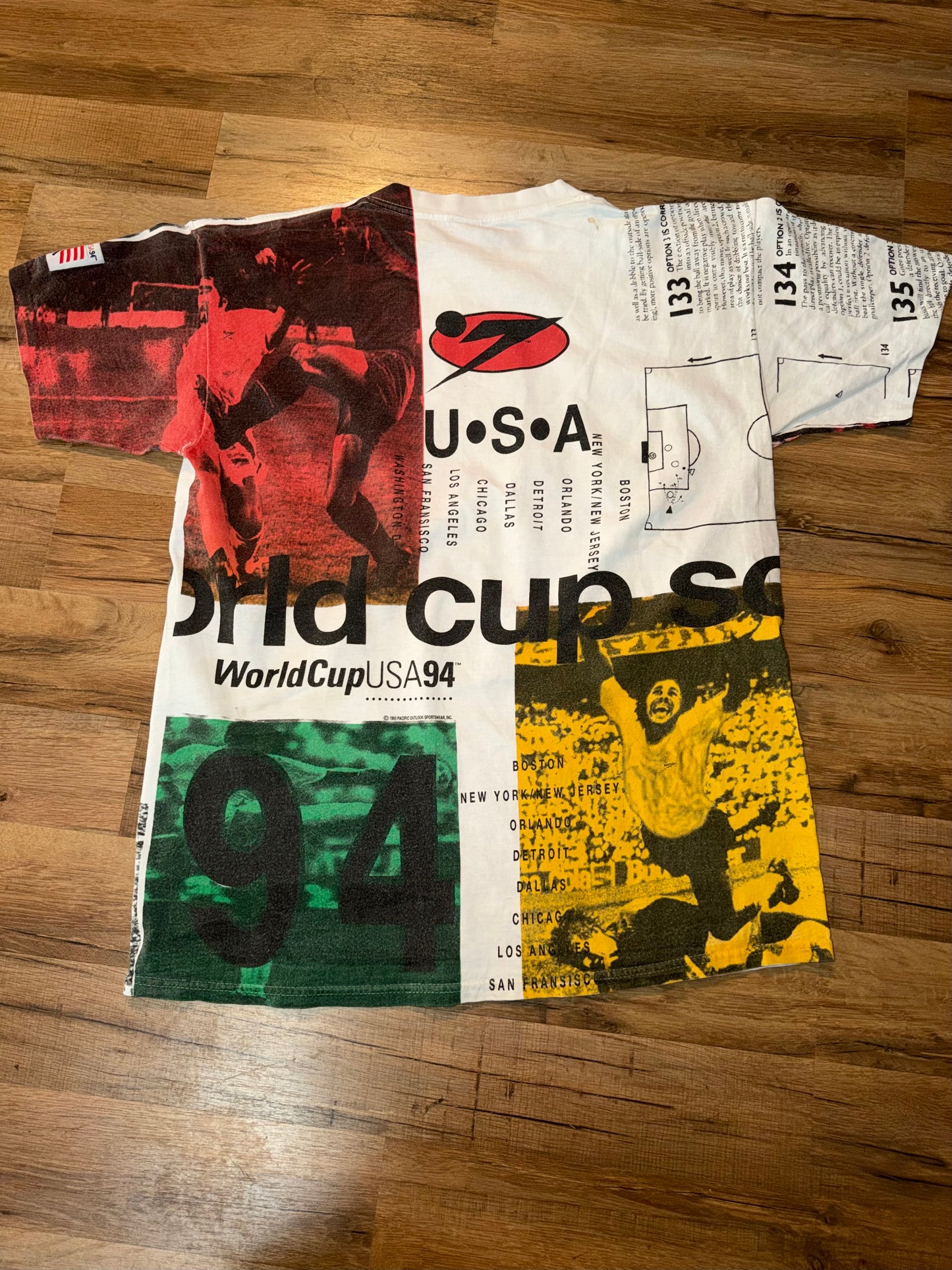 1994 FIFA World Cup Soccer USA AOP Tshirt, Size L