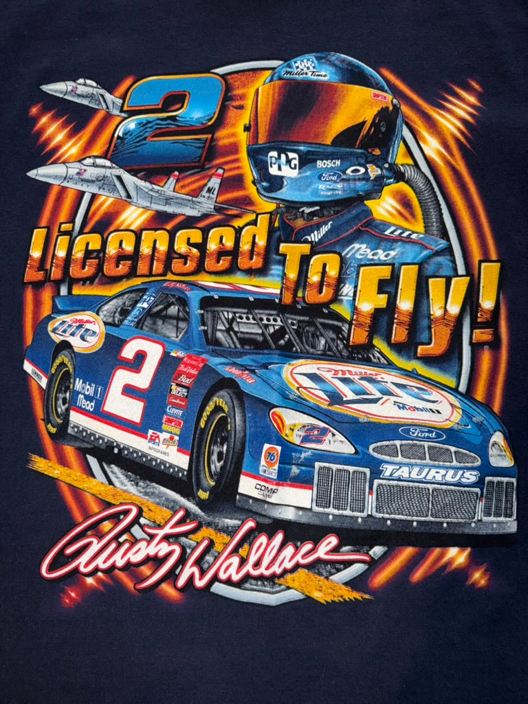 2003 Rusty Wallace Licensed to Fly NASCAR Large Navy