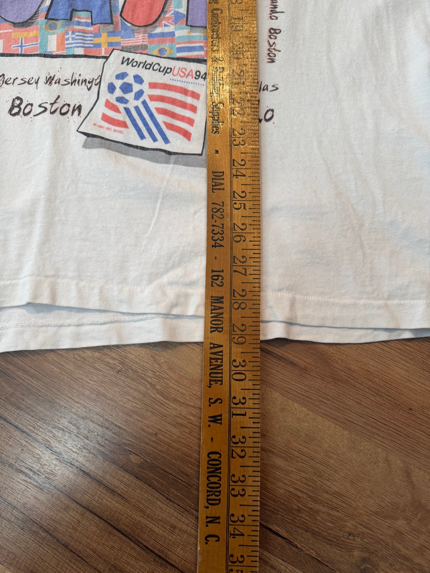 APEX ONE Coast to Coast Reverse USA 1994 FIFA World Cup Soccer Tshirt, Size XL