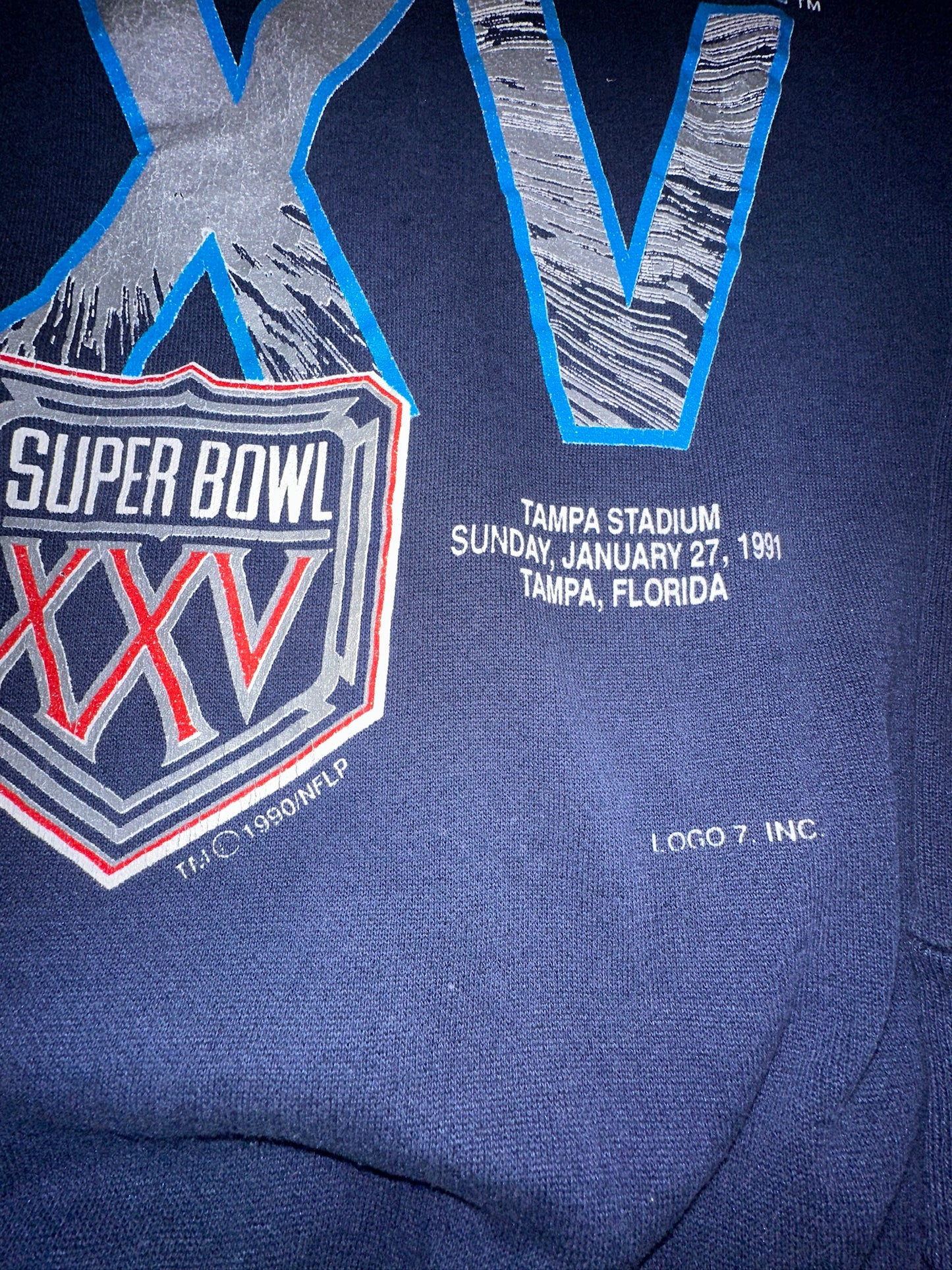 Vintage 1991XXV Superbowl Tampa Stadium Florida Buffalo Bills Vs New York Giants NFL Football XL