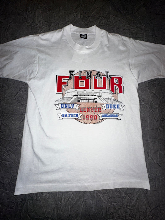 Vintage Final Four Denver Co, 1990 Duke UNLV GA. Tech Arkansas Shirt NCAA Basketball University College