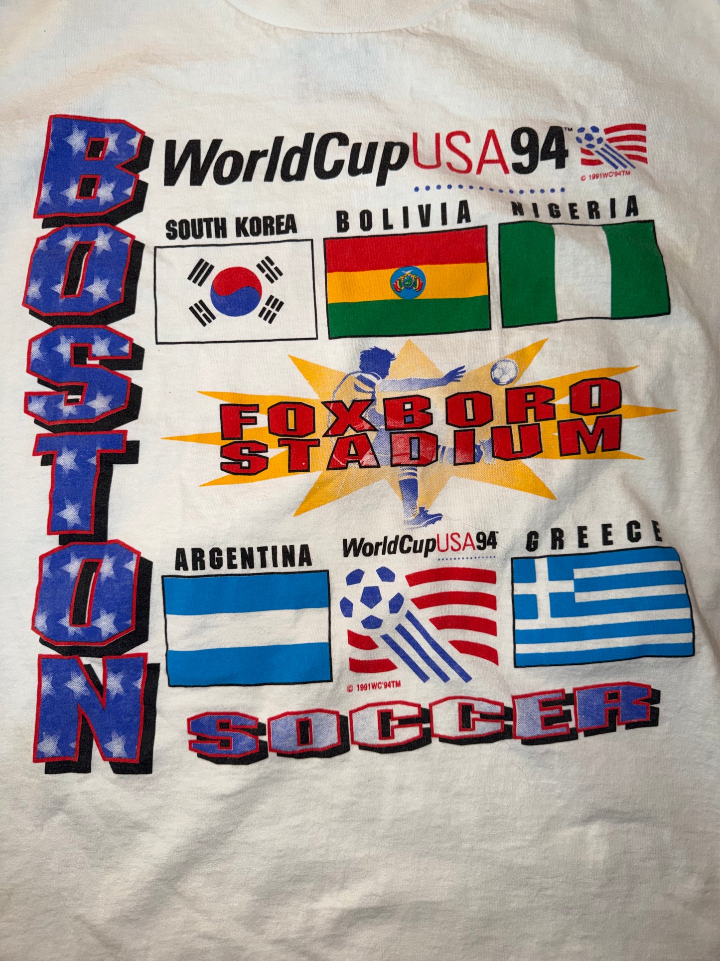Boston 1994 FIFA World Cup Soccer Tshirt, Size L