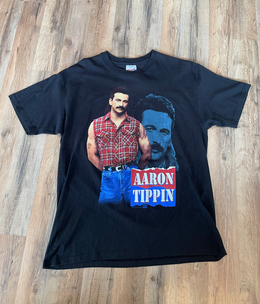 1993 Aaron Tippin Call Of The Wild Black T-Shirt Size XL